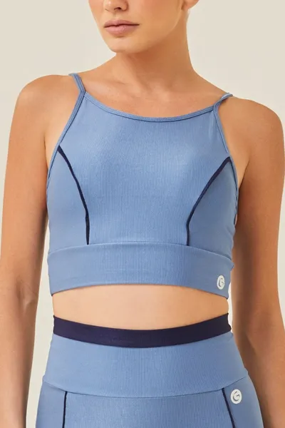  Top Alça Fina Azul Jeans | POST CLASS