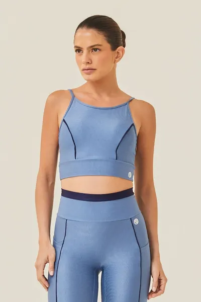  Top Alça Fina Azul Jeans | POST CLASS