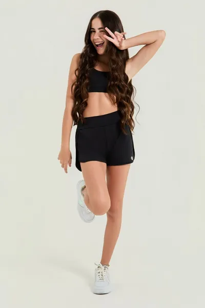 Conjunto Short Corrida Preto - GIRA Conjunto Short Corrida Preto - GIRA