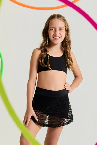 Conjunto Short Saia Tela Preto - GIRA