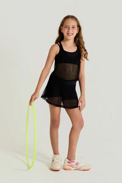 Conjunto Short Saia Tela Preto - GIRA