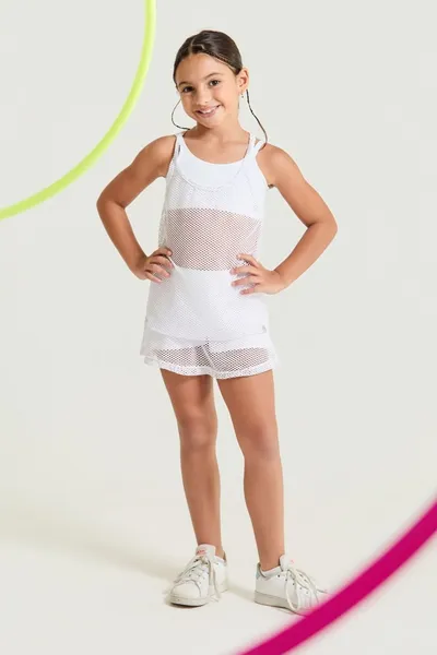 Conjunto Short Saia Tela Branco - GIRA