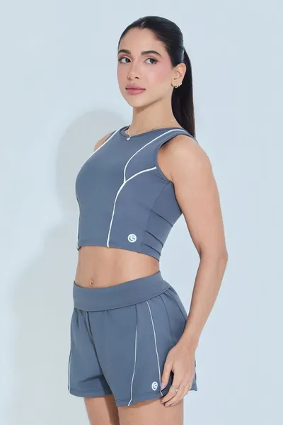 Top  Cropped c/ Vivo Grafite | GAMANE & SKINBOX