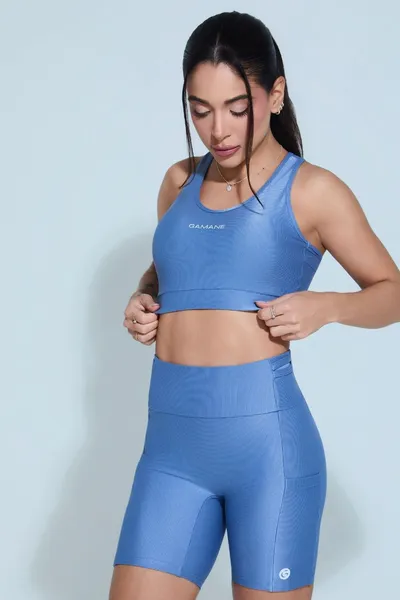 Top Nadador c/ Bolso Azul Galáxia | GAMANE & SKINBOX