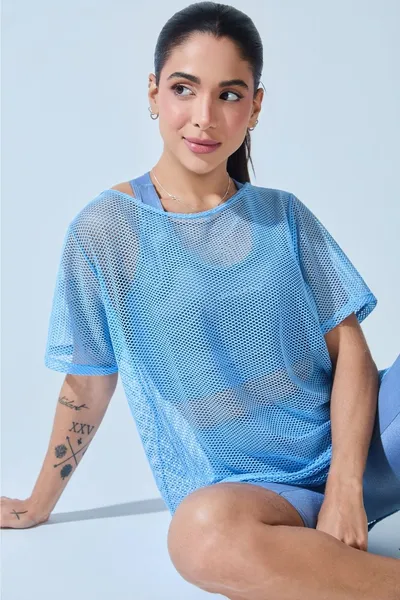 Blusa c/ Manga Azul Claro | GAMANE & SKINBOX