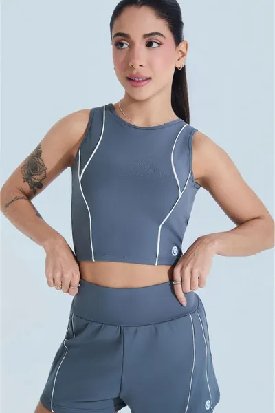 Top  Cropped c/ Vivo Grafite | GAMANE & SKINBOX