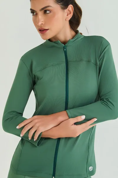 Casaco Manga Longa Verde Eucalipto | FLOWING