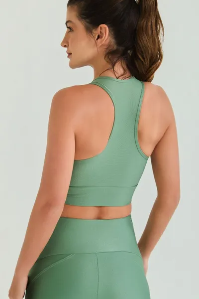 Top c/ Detalhe Na Frente Verde Eucalipto | FLOWING
