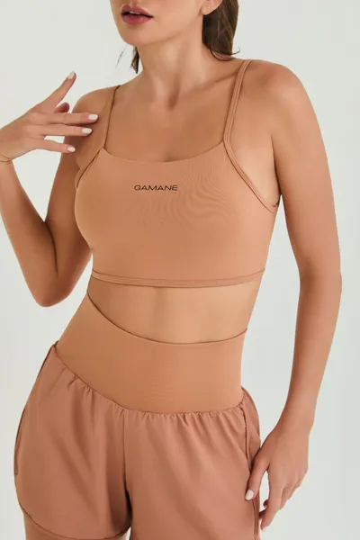 Top Alça Fina Caramelo | FLOWING