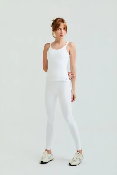 Calça Legging c/ Recortes Branco | FLEXION