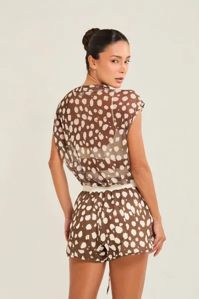 Colete Cropped Estampado | SUMMER HEAT