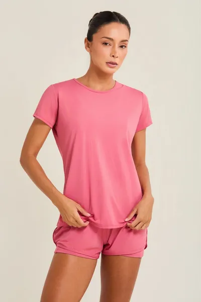 Blusa Básica c/ Manga Rosa | SUMMER HEAT