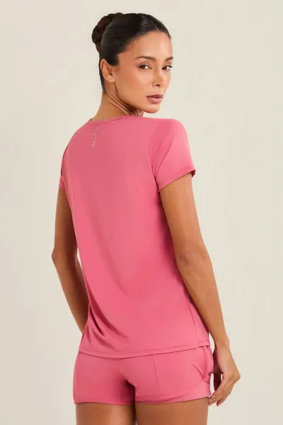 Blusa Básica c/ Manga Rosa | SUMMER HEAT