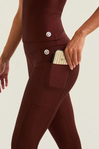 Calça Legging c/ Bolso Marrom | SUMMER HEAT