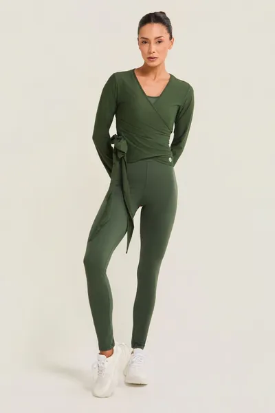 Blusa Cropped Transpassada Verde Militar | SUMMER HEAT