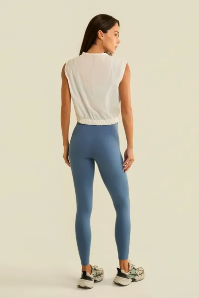 Colete Cropped Tactel Branco | METROPOLITAN
