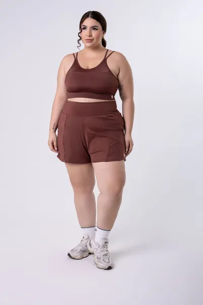  Short Corrida Plus Marrom | LINHA PLUS