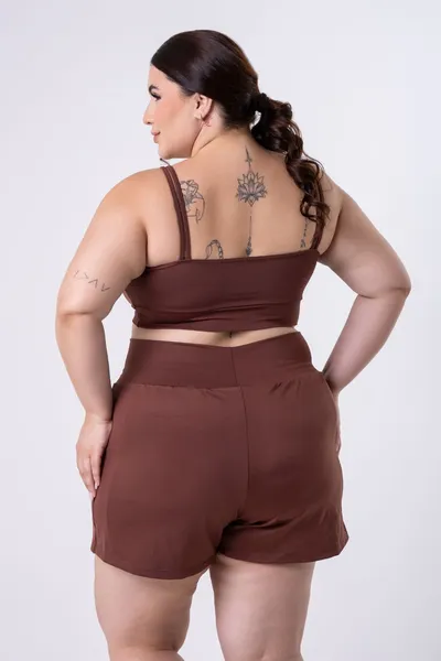  Short Corrida Plus Marrom | LINHA PLUS