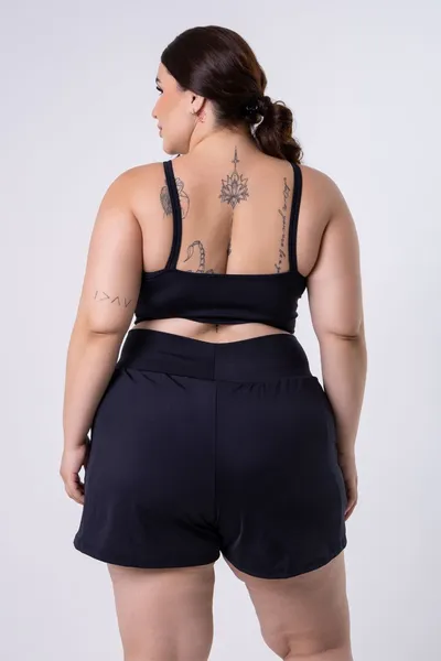 Top Alça Fina Plus Preto | LINHA PLUS