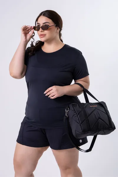 Blusa c/ Manga Plus Preto | LINHA PLUS