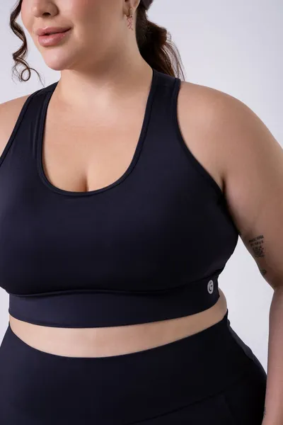 Top Nadador c/ Bolso Plus Preto | LINHA PLUS