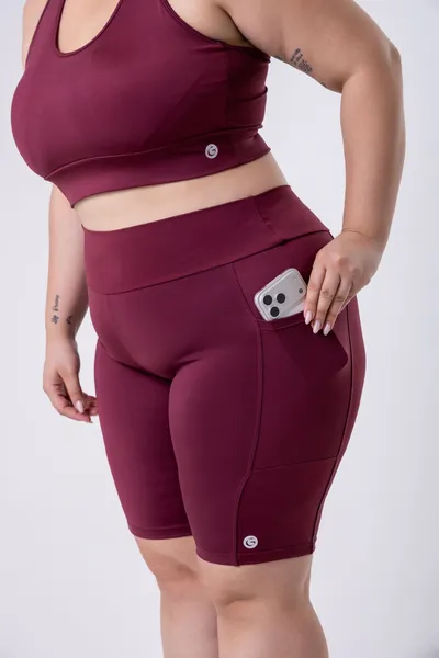 Top Nadador c/ Bolso Plus Vinho | LINHA PLUS