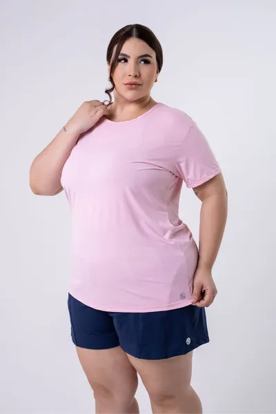 Blusa c/ Manga Plus Rosê | LINHA PLUS