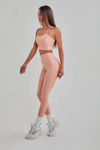 Calça Legging c/ Recortes Rosê | ESCAPE