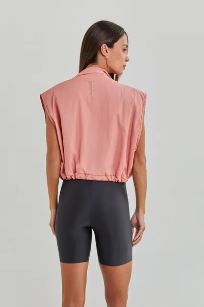 Colete Cropped Tactel c/ Detalhe Salmão | ASCENT