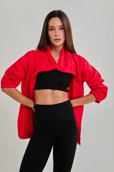 Casaco Manga Longa Tactel Vermelho | ASCENT