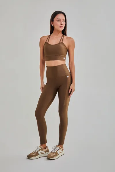 Calça Legging c/ Bolso Marrom | ESCAPE