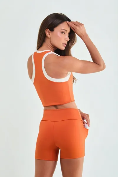 Top  Cropped c/ Detalhe Laranja | PEAK