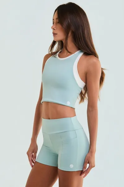Top  Cropped c/ Detalhe Verde Claro | PEAK