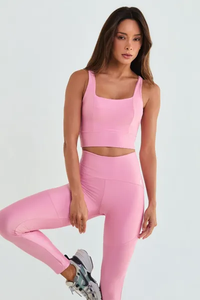 Calça Legging c/ Recortes Rosê | SPEAK